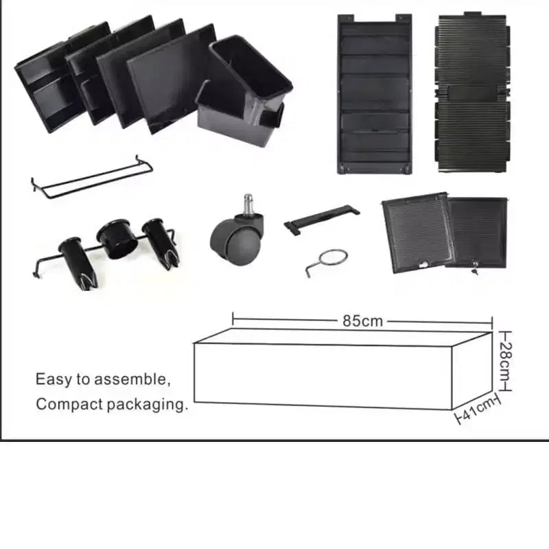Chariot de rangement Garvee Salon verrouillable avec 6 tiroirs, 3 supports résistants à la chaleur et clés