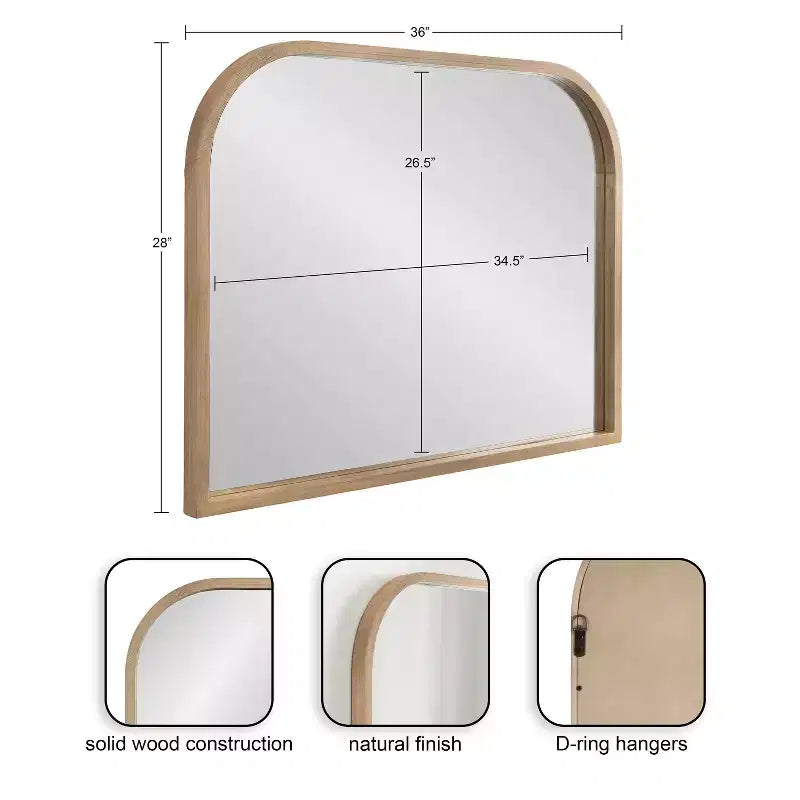 Miroir arqué moderne en bois Occonor 36x28 Kate & Laurel All Things Decor