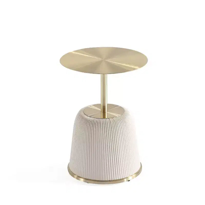 Table d'appoint moderne Anderson avec plateau doré et revêtement en similicuir de Manhattan Comfort