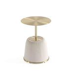 Table d'appoint moderne Anderson avec plateau doré et revêtement en similicuir de Manhattan Comfort