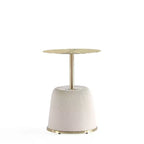 Table d'appoint moderne Anderson avec plateau doré et revêtement en similicuir de Manhattan Comfort