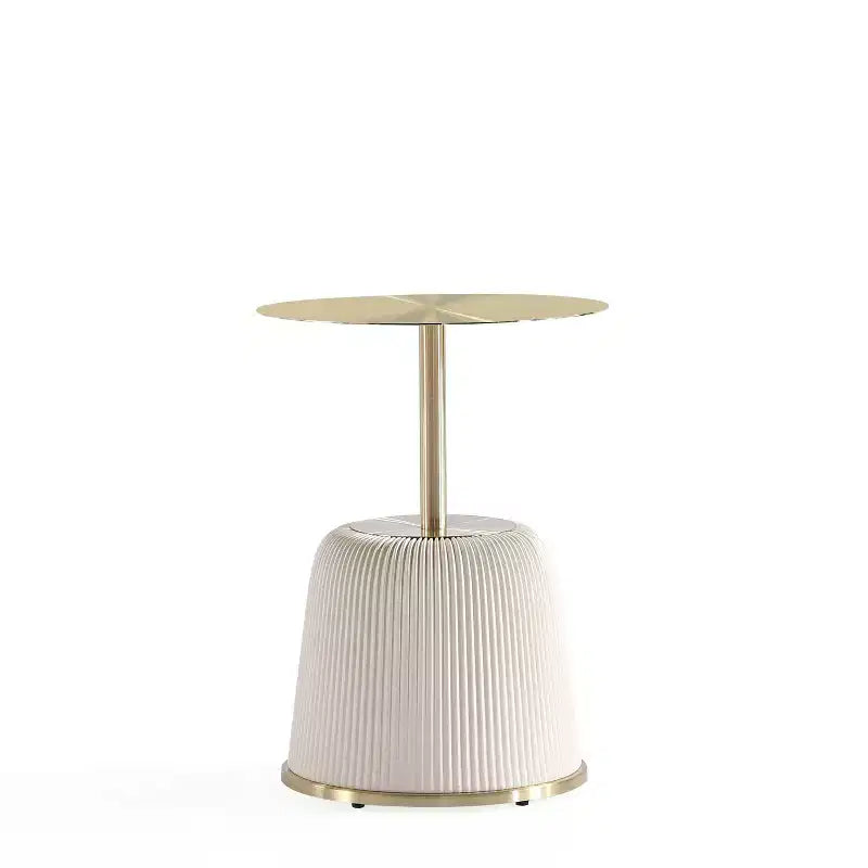 Table d'appoint moderne Anderson avec plateau doré et revêtement en similicuir de Manhattan Comfort