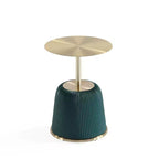 Table d'appoint moderne Anderson avec plateau doré et revêtement en similicuir de Manhattan Comfort