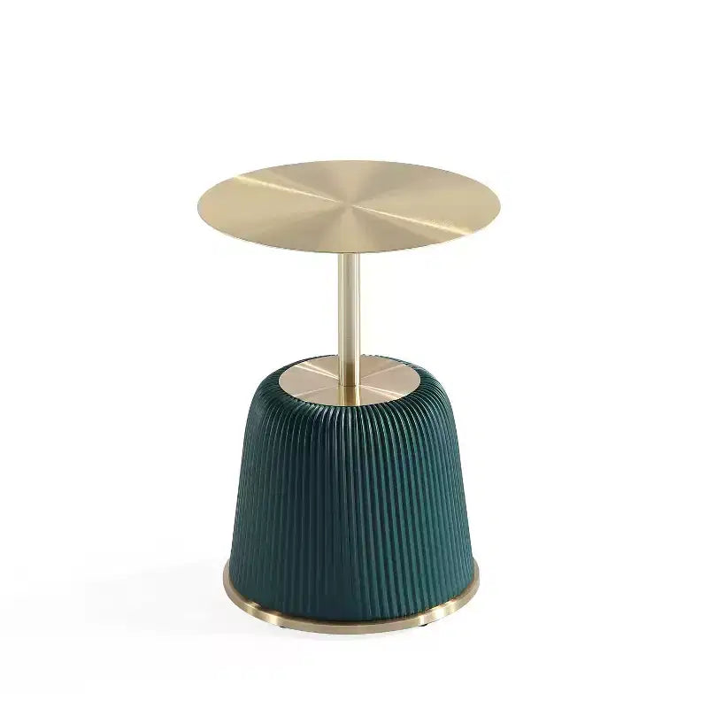 Table d'appoint moderne Anderson avec plateau doré et revêtement en similicuir de Manhattan Comfort