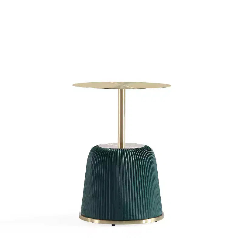 Table d'appoint moderne Anderson avec plateau doré et revêtement en similicuir de Manhattan Comfort