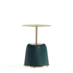 Table d'appoint moderne Anderson avec plateau doré et revêtement en similicuir de Manhattan Comfort