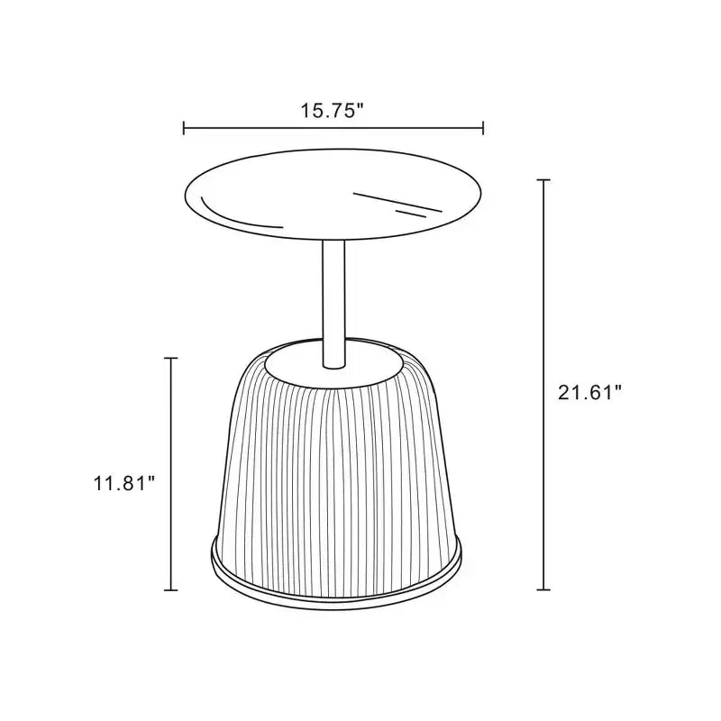 Table d'appoint moderne Anderson avec plateau doré et revêtement en similicuir de Manhattan Comfort