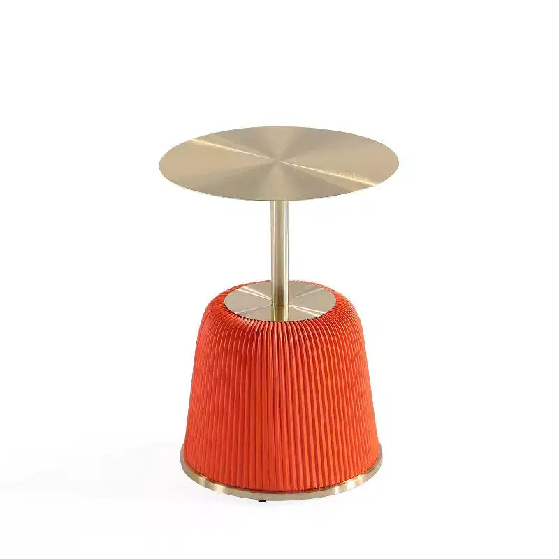Table d'appoint moderne Anderson avec plateau doré et revêtement en similicuir de Manhattan Comfort