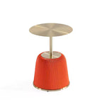 Table d'appoint moderne Anderson avec plateau doré et revêtement en similicuir de Manhattan Comfort