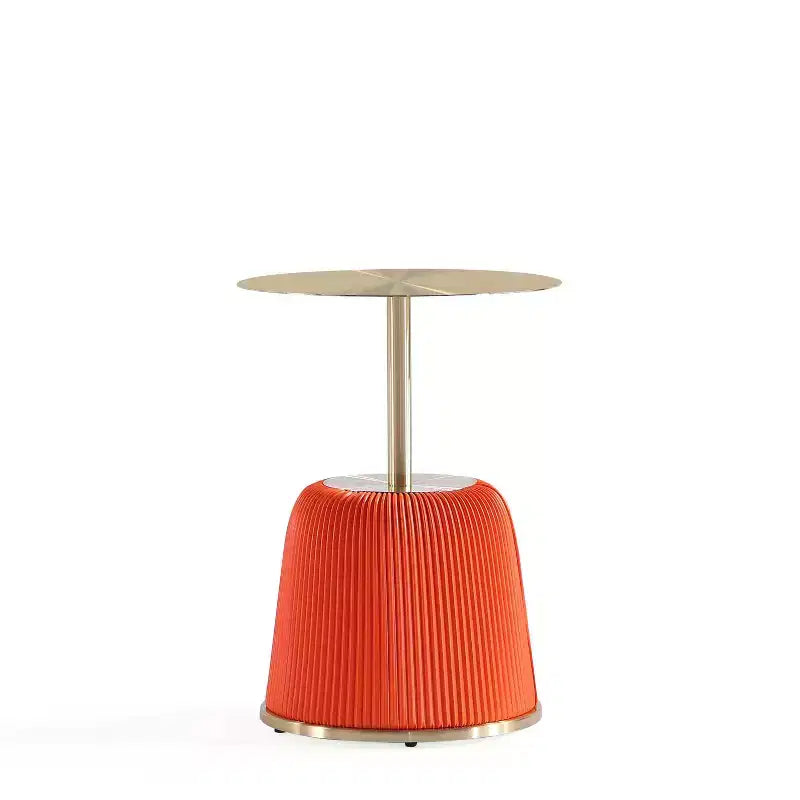 Table d'appoint moderne Anderson avec plateau doré et revêtement en similicuir de Manhattan Comfort