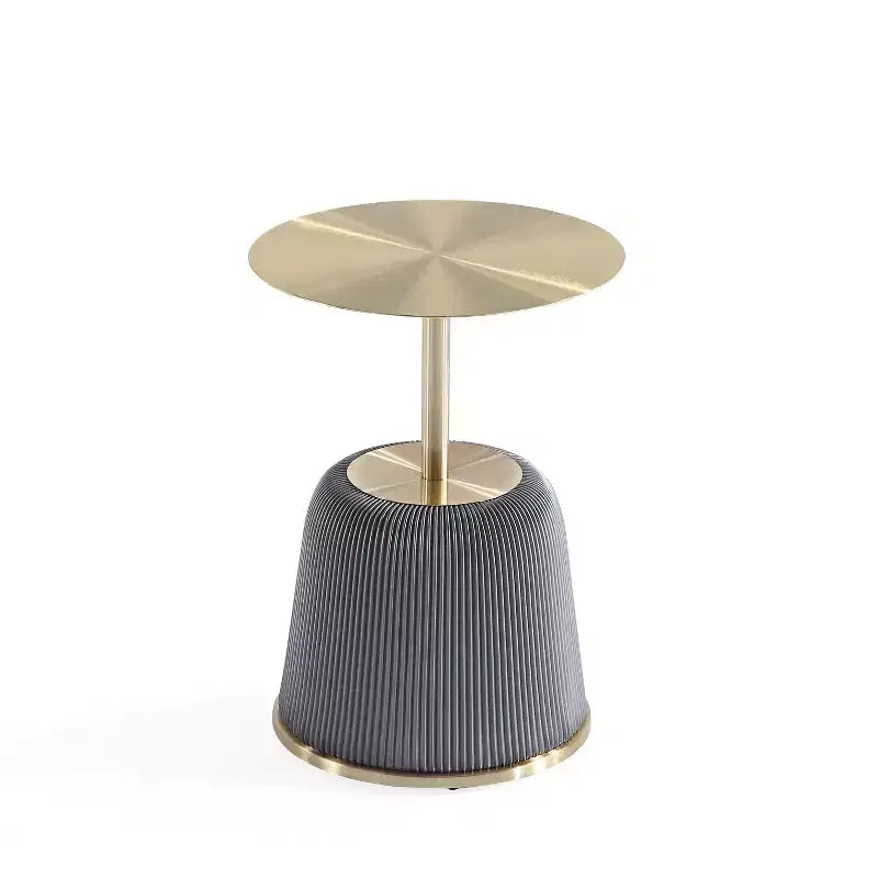 Table d'appoint moderne Anderson avec plateau doré et revêtement en similicuir de Manhattan Comfort