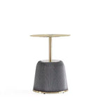 Table d'appoint moderne Anderson avec plateau doré et revêtement en similicuir de Manhattan Comfort