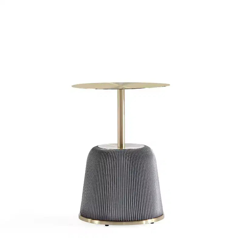 Table d'appoint moderne Anderson avec plateau doré et revêtement en similicuir de Manhattan Comfort