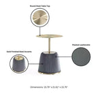 Table d'appoint moderne Anderson avec plateau doré et revêtement en similicuir de Manhattan Comfort
