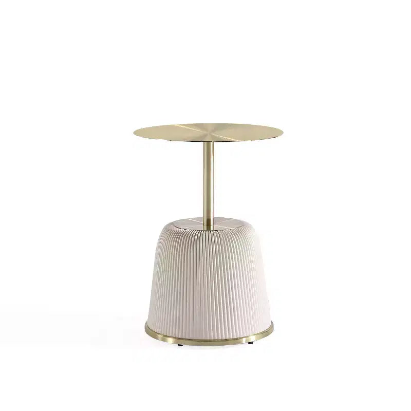 Table d'appoint moderne Anderson avec plateau doré et revêtement en similicuir de Manhattan Comfort