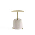 Table d'appoint moderne Anderson avec plateau doré et revêtement en similicuir de Manhattan Comfort