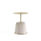 Table d'appoint moderne Anderson avec plateau doré et revêtement en similicuir de Manhattan Comfort