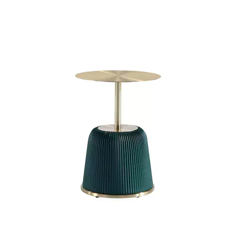 Table d'appoint moderne Anderson avec plateau doré et revêtement en similicuir de Manhattan Comfort