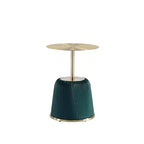 Table d'appoint moderne Anderson avec plateau doré et revêtement en similicuir de Manhattan Comfort