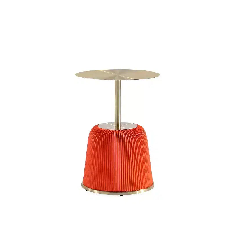 Table d'appoint moderne Anderson avec plateau doré et revêtement en similicuir de Manhattan Comfort