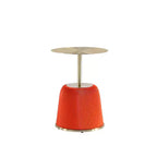 Table d'appoint moderne Anderson avec plateau doré et revêtement en similicuir de Manhattan Comfort