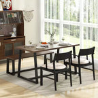 Costway Ensemble de salle à manger 4 pièces Table de cuisine avec 2 fauteuils et 1 banc pour 4 personnes Café/Noir