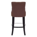 Tabouret de bar à dossier ailé capitonné WestinTrends 29 en lin (ensemble de 2), marron