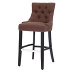 Tabouret de bar à dossier ailé capitonné WestinTrends 29 en lin (ensemble de 2), marron