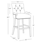 Tabouret de bar à oreilles capitonné en tissu de lin WestinTrends 29", marron