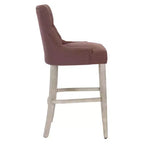Tabouret de bar à oreilles capitonné en tissu de lin WestinTrends 29", marron