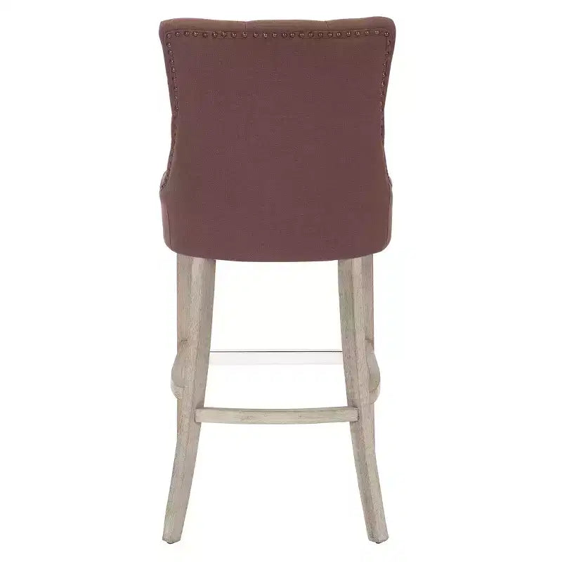 Tabouret de bar à oreilles capitonné en tissu de lin WestinTrends 29", marron