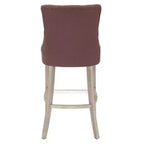 Tabouret de bar à oreilles capitonné en tissu de lin WestinTrends 29", marron