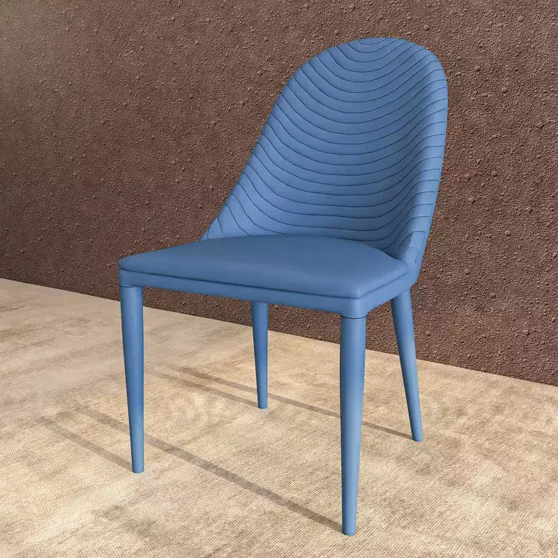 Chaise de salle à manger moderne LeisureMod Seville - Sans accoudoirs, en cuir rembourré avec pieds en métal, chaise d'appoint contemporaine pour cuisine et salle à manger