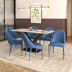 Chaise de salle à manger moderne LeisureMod Seville - Sans accoudoirs, en cuir rembourré avec pieds en métal, chaise d'appoint contemporaine pour cuisine et salle à manger