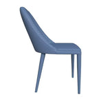 Chaise de salle à manger moderne LeisureMod Seville - Sans accoudoirs, en cuir rembourré avec pieds en métal, chaise d'appoint contemporaine pour cuisine et salle à manger