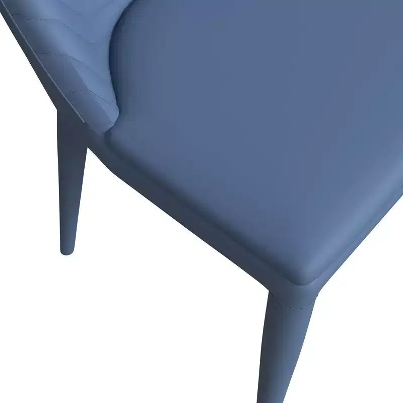 Chaise de salle à manger moderne LeisureMod Seville - Sans accoudoirs, en cuir rembourré avec pieds en métal, chaise d'appoint contemporaine pour cuisine et salle à manger