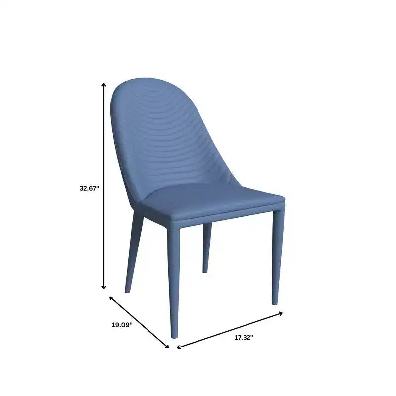 Chaise de salle à manger moderne LeisureMod Seville - Sans accoudoirs, en cuir rembourré avec pieds en métal, chaise d'appoint contemporaine pour cuisine et salle à manger
