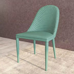 Chaise de salle à manger moderne LeisureMod Seville - Sans accoudoirs, en cuir rembourré avec pieds en métal, chaise d'appoint contemporaine pour cuisine et salle à manger