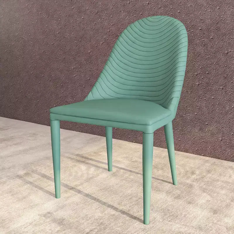 Chaise de salle à manger moderne LeisureMod Seville - Sans accoudoirs, en cuir rembourré avec pieds en métal, chaise d'appoint contemporaine pour cuisine et salle à manger