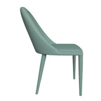 Chaise de salle à manger moderne LeisureMod Seville - Sans accoudoirs, en cuir rembourré avec pieds en métal, chaise d'appoint contemporaine pour cuisine et salle à manger