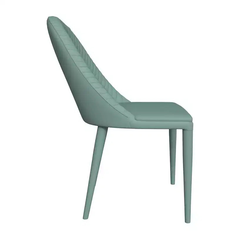 Chaise de salle à manger moderne LeisureMod Seville - Sans accoudoirs, en cuir rembourré avec pieds en métal, chaise d'appoint contemporaine pour cuisine et salle à manger