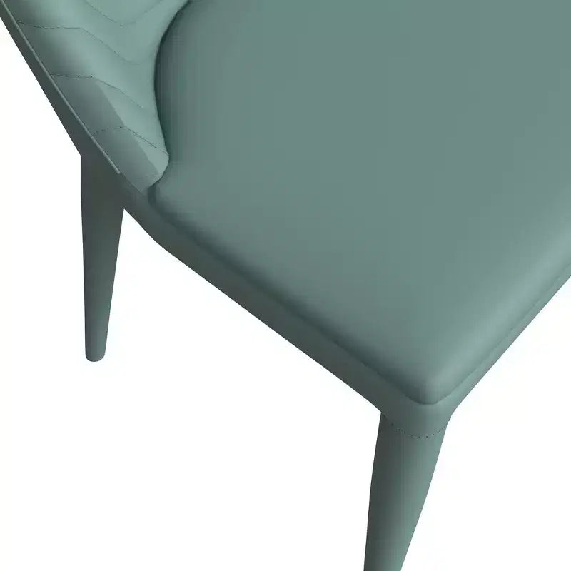 Chaise de salle à manger moderne LeisureMod Seville - Sans accoudoirs, en cuir rembourré avec pieds en métal, chaise d'appoint contemporaine pour cuisine et salle à manger