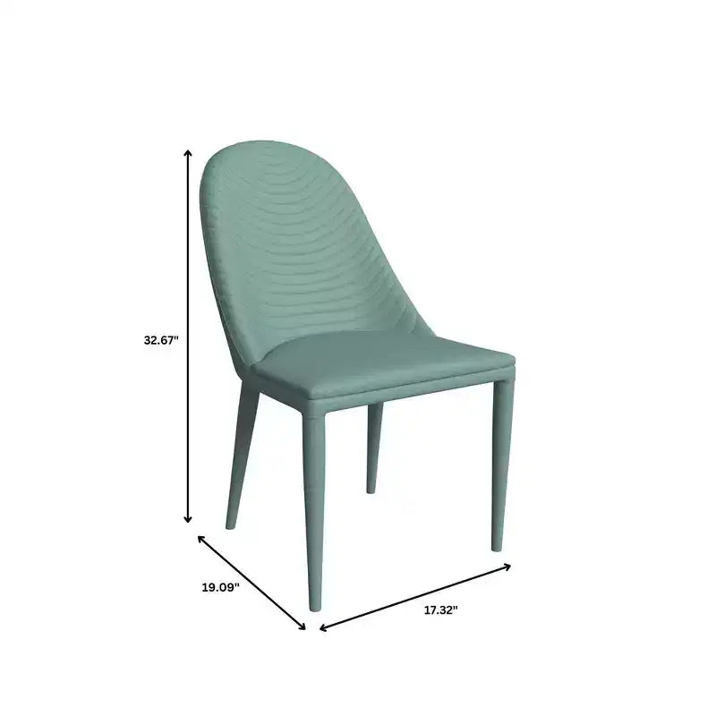 Chaise de salle à manger moderne LeisureMod Seville - Sans accoudoirs, en cuir rembourré avec pieds en métal, chaise d'appoint contemporaine pour cuisine et salle à manger