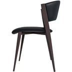 Chaise de salle à manger moderne LeisureMod Aspen en cuir PU - Chaise d'appoint ergonomique à dossier incurvé avec pieds en métal noir mat ultra résistants