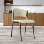 Chaise de salle à manger moderne LeisureMod Aspen en cuir PU - Chaise d'appoint ergonomique à dossier incurvé avec pieds en métal noir mat ultra résistants