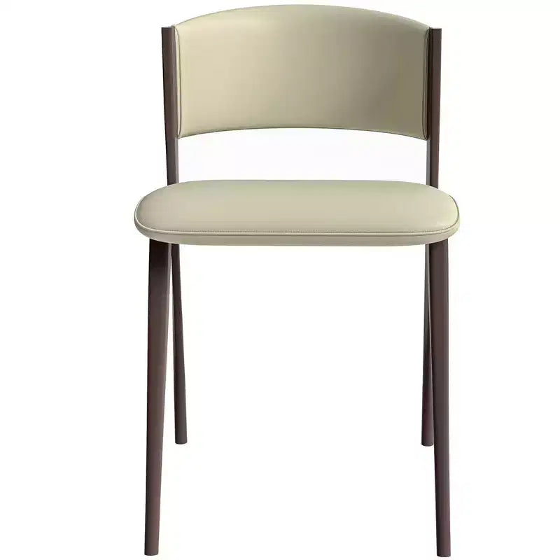 Chaise de salle à manger moderne LeisureMod Aspen en cuir PU - Chaise d'appoint ergonomique à dossier incurvé avec pieds en métal noir mat ultra résistants