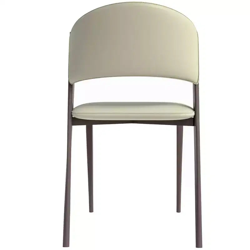 Chaise de salle à manger moderne LeisureMod Aspen en cuir PU - Chaise d'appoint ergonomique à dossier incurvé avec pieds en métal noir mat ultra résistants