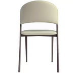 Chaise de salle à manger moderne LeisureMod Aspen en cuir PU - Chaise d'appoint ergonomique à dossier incurvé avec pieds en métal noir mat ultra résistants