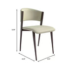 Chaise de salle à manger moderne LeisureMod Aspen en cuir PU - Chaise d'appoint ergonomique à dossier incurvé avec pieds en métal noir mat ultra résistants