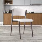 Chaise de salle à manger moderne LeisureMod Aspen en cuir PU - Chaise d'appoint ergonomique à dossier incurvé avec pieds en métal noir mat ultra résistants